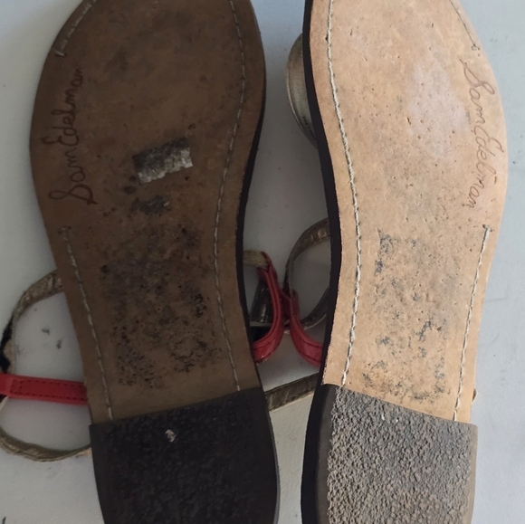 Sam Edelman Sandal Women Sz 8/8.5 Gigi Mixed Animal Print Leather  Cheetah Flat - Picture 11 of 12